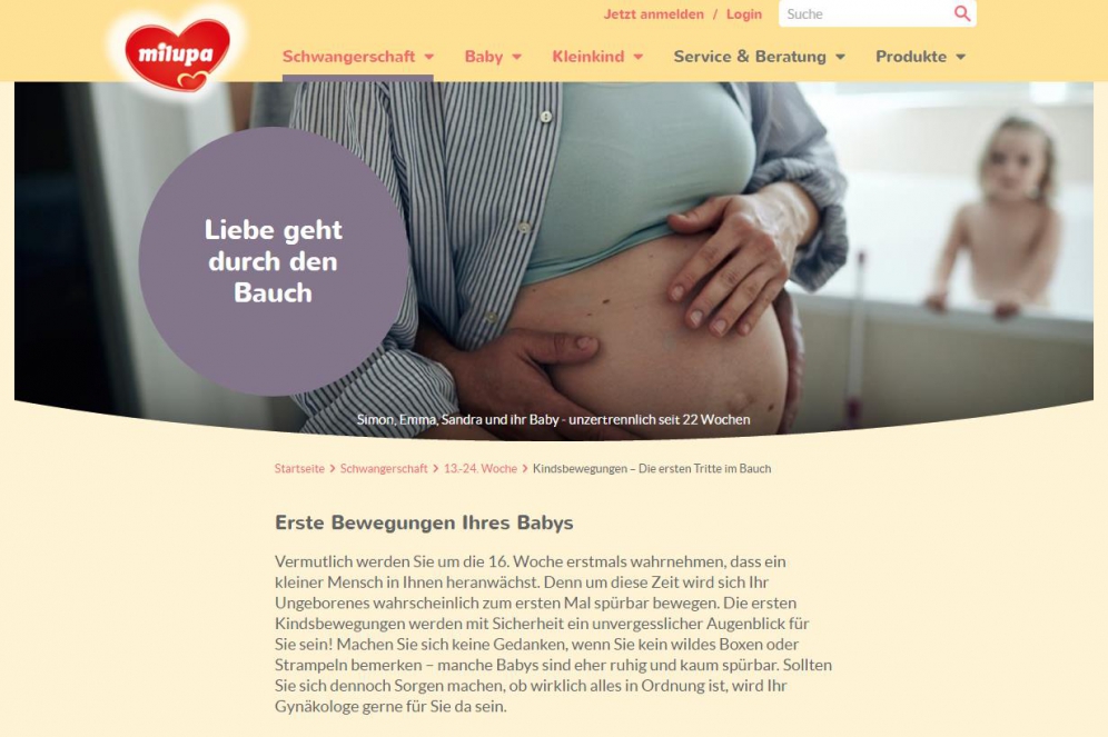 Milupa - Texte für die neue Webseite