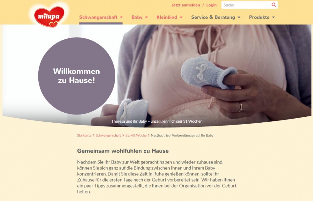 Milupa - Texte für die neue Webseite